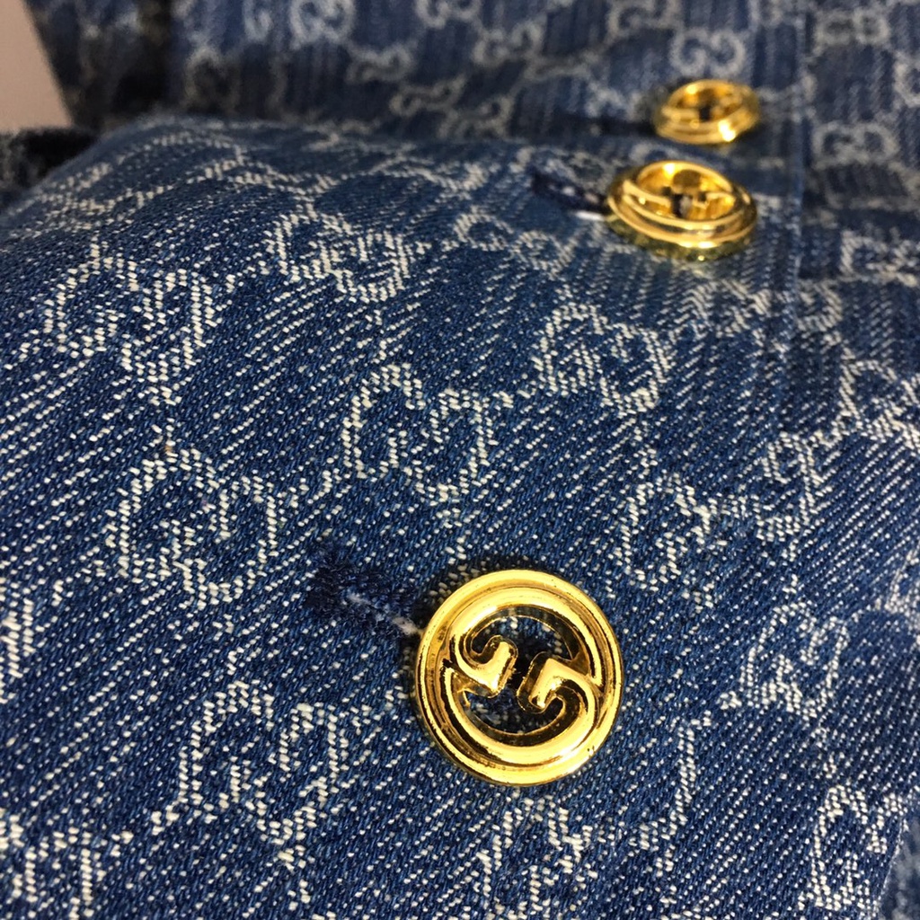 Áo khoác denim nữ thời trang cao cấp Gucci GG GC thiết kế sang trọng, phong cách thời thượng