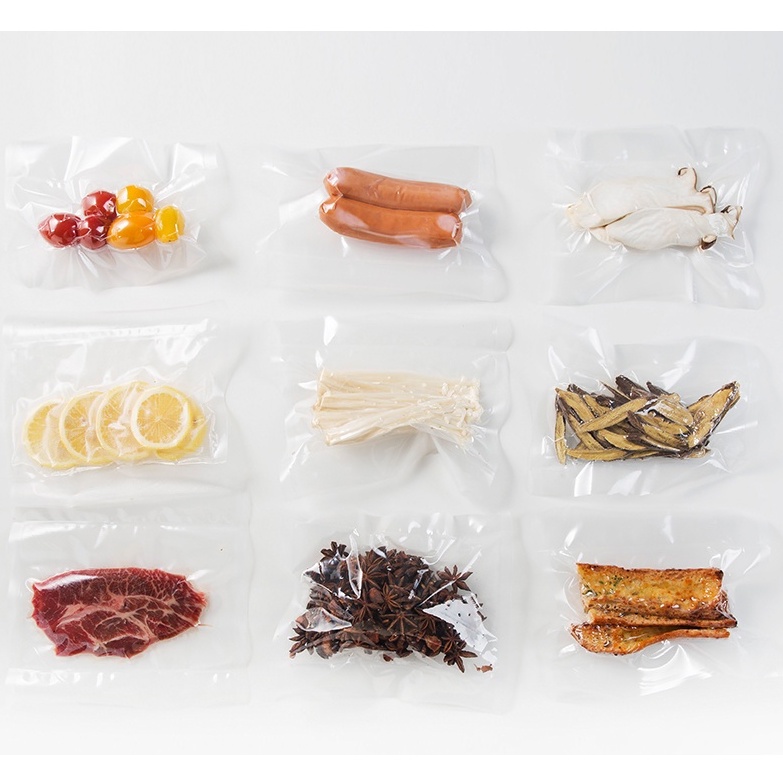500g Túi hút chân không PA 2 mặt trơn không kén máy đựng thực phẩm khô, tươi, đông lạnh