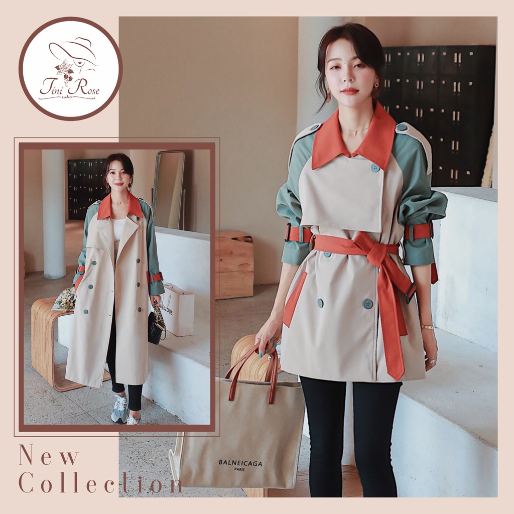 Áo khoác kaki dáng mangto phong cách Hàn Quốc phối màu siêu xinh - Feedback của khách 2 ảnh cuối