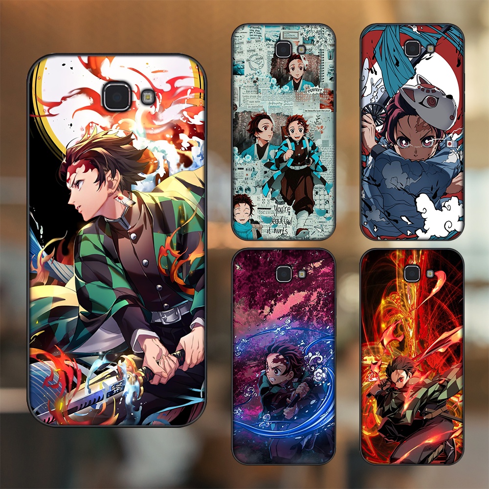 Ốp lưng Samsung J5 Prime, J7 Prime viền đen in hình Tanjiro Kimetsu No Yaiba