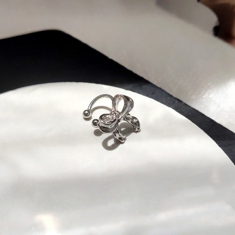 Set 2 Khuyên kẹp vành tai không hình nơ thời trang phong cách thanh lịch, sang trọng dành cho nữ