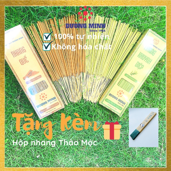 Combo 2hộp nhang sạch Dương Minh nhang quế và nhang khuynh diệp 20cm 30cm 100% thành phần tự nhiên không hoá chất