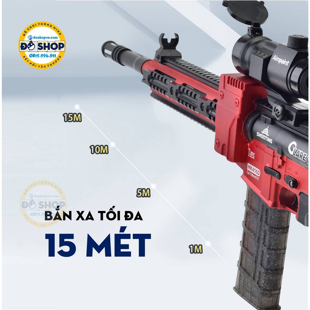 Đồ Chơi Sung Nerf Ban Đan Xốp Mềm Pin Sạc Tự Động Auto M416 NE23 - Đô Shop