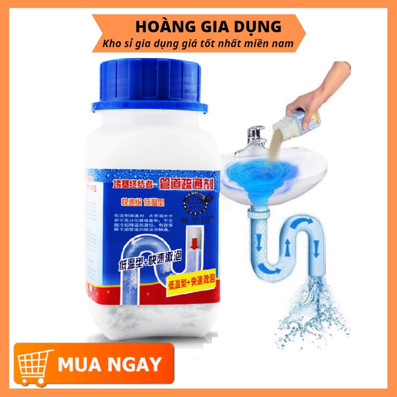 (Sỉ 12,5k) Bột Thông Tắc Cống Bồn Cầu Bồn Vệ Sinh Rửa Mặt Cực Mạnh Loại Lớn 260gram ZA02