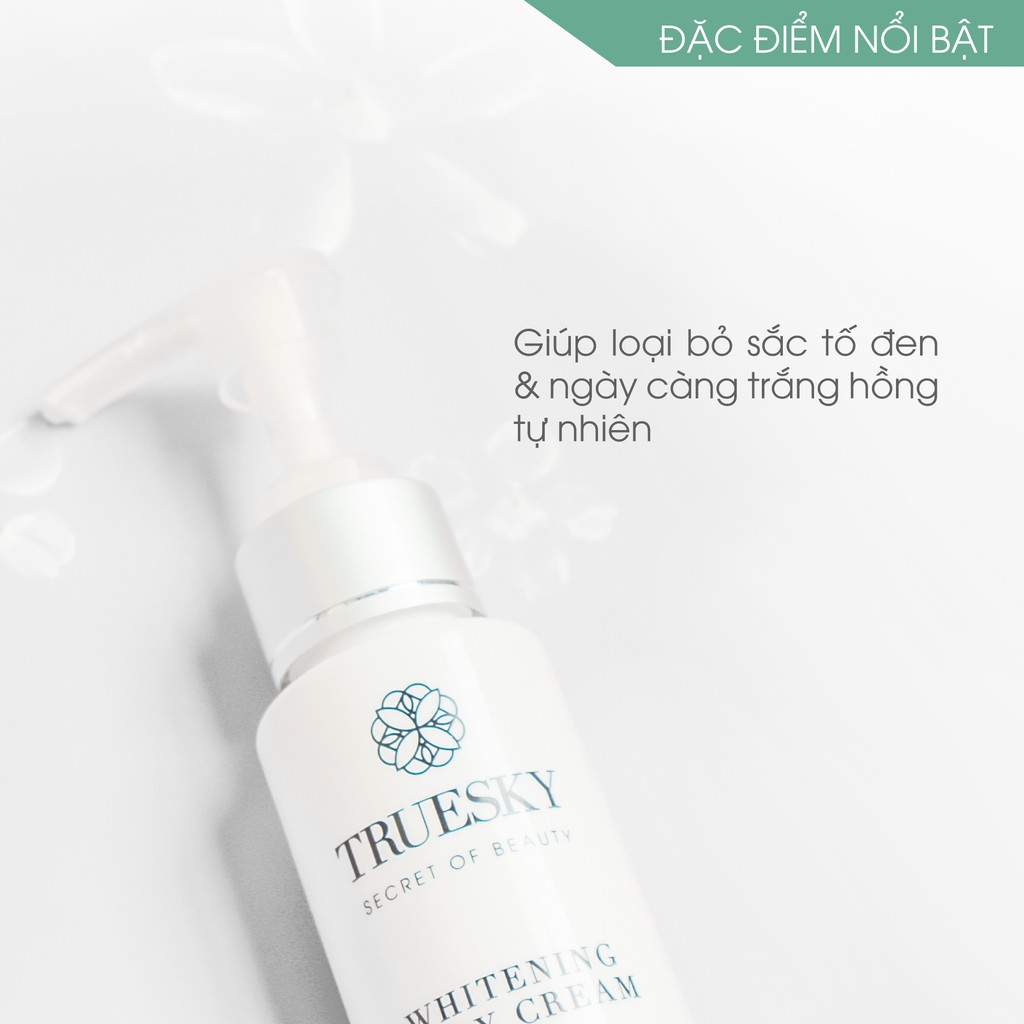 Bộ tắm trắng toàn thân cấp tốc Truesky dạng vòi nhấn gồm 1 chai ủ trắng 100ml & 1 chai dưỡng trắng 100ml