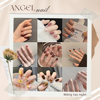 Bộ 24 Móng giả form ngắn hoạ tiết bắt mắt chống kháng nước