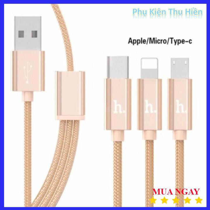 Cáp Sạc Hoco X2 3 Đầu Lightning , Micro Usb, Type C - Chính Hãng Dùng Với Mọi Thiết Bị Điện Thoại Androi Iphone Ipad