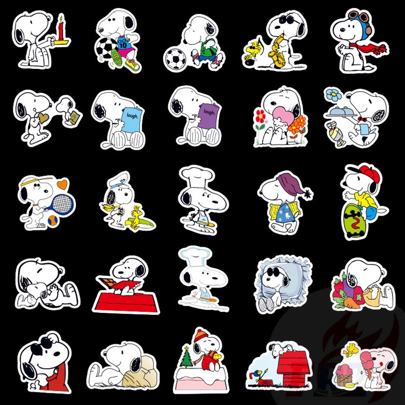 100Pcs/Set ❉ Snoopy Stickers ❉ Cartoon DIY Mixed Luggage Laptop Skateboard Decals Doodle Stickers