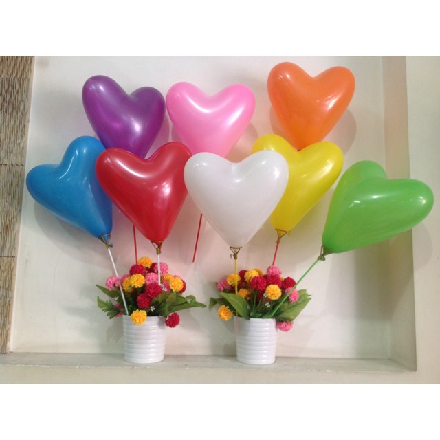 Set 100 quả bóng cao su hình trái tim