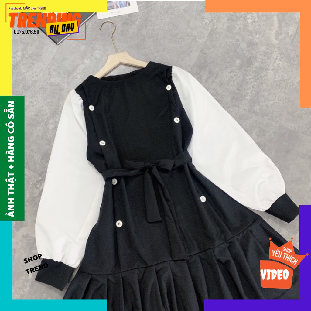 Váy phối sơmi kèm đai tuỳ biến, váy suông đuôi cá nữ tính năng động- Đầy đặn, Mảnh mai, Bầu bì mặc đều xinh | BigBuy360 - bigbuy360.vn