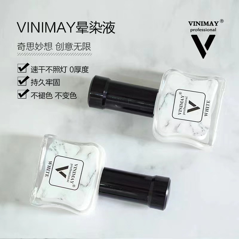Cồn loang  trắng đen vinimay cao cấp 12ml, Loang cồn nails Vinimay thông dụng trang trí ngành nails.