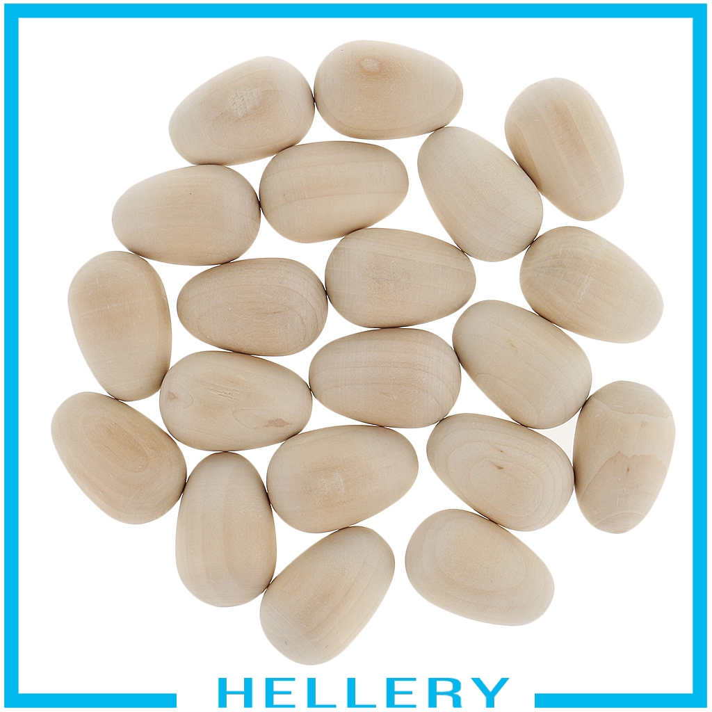 Set 20 Quả Trứng Gỗ Tự Nhiên Dùng Trang Trí Phục Sinh