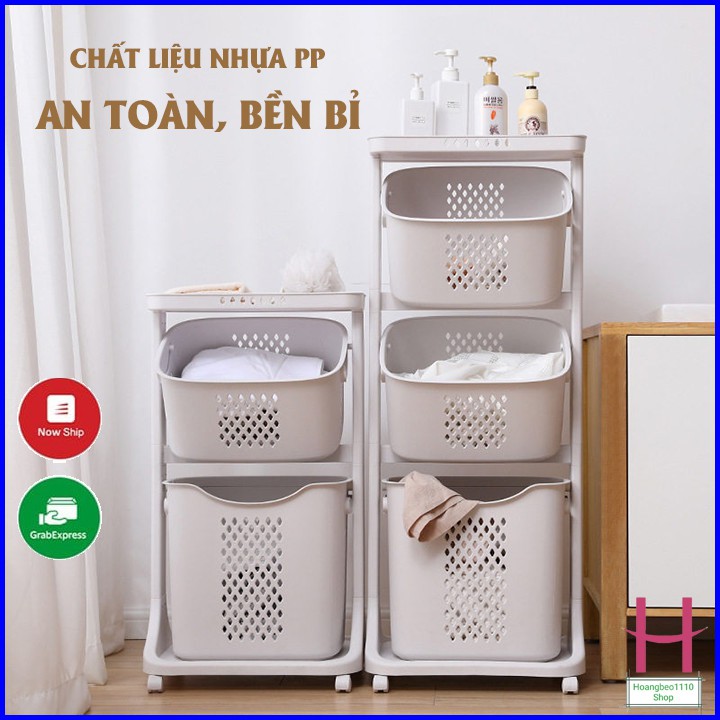 Kệ đa năng 2 và 4 tầng cùng giỏ nhựa Việt Nhật Plastic 5567 (3 giỏ + 1 nắp) { H }