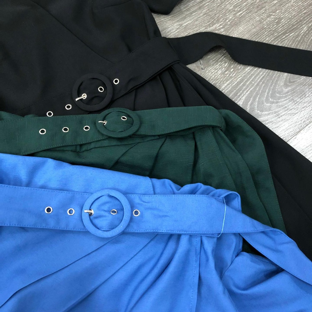 Đầm WAREHOUSE thắt belt cổ tim KAMI