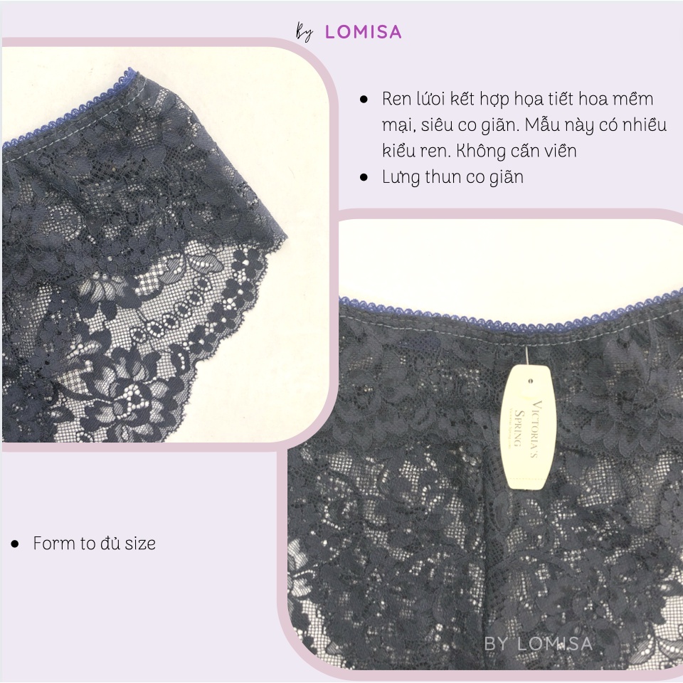 Set 5 quần lót nữ ren sexy siêu hot ôm mông, thoáng khí từ 40 - 65 kg QR0012  - By LOMISA