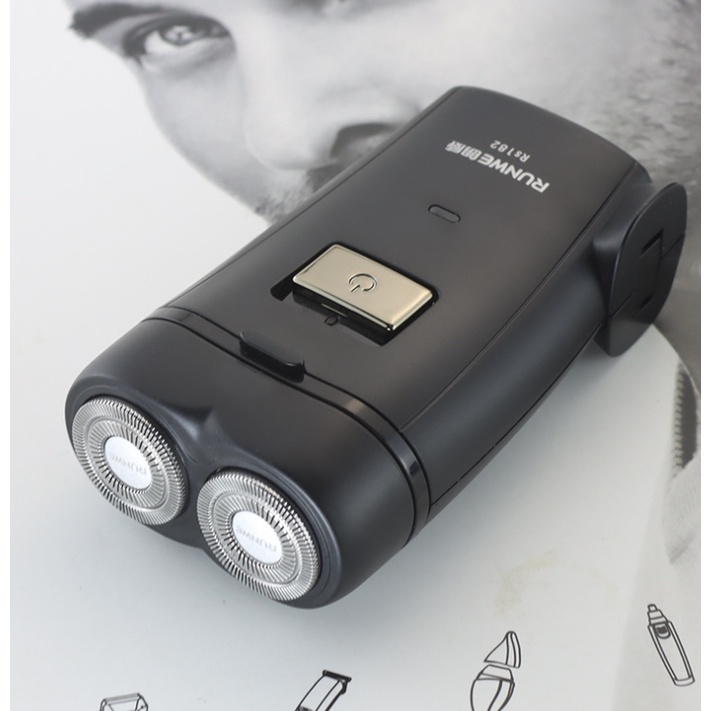 Máy Cạo Râu Điện 2 Lưỡi Sạc Pin 220V Runwe  RS182 Nhỏ Gọn Tiện Dụng Siêu Bền