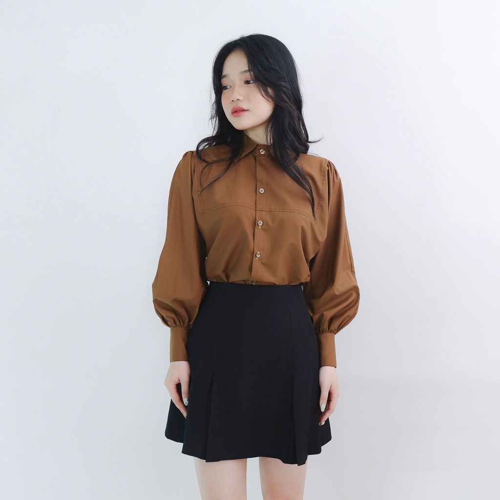 Áo sơ mi nữ cổ đức ANDIEN nhiều màu, dáng xuông basic, tay áo phồng lớn thanh lịch - AO02 | BigBuy360 - bigbuy360.vn