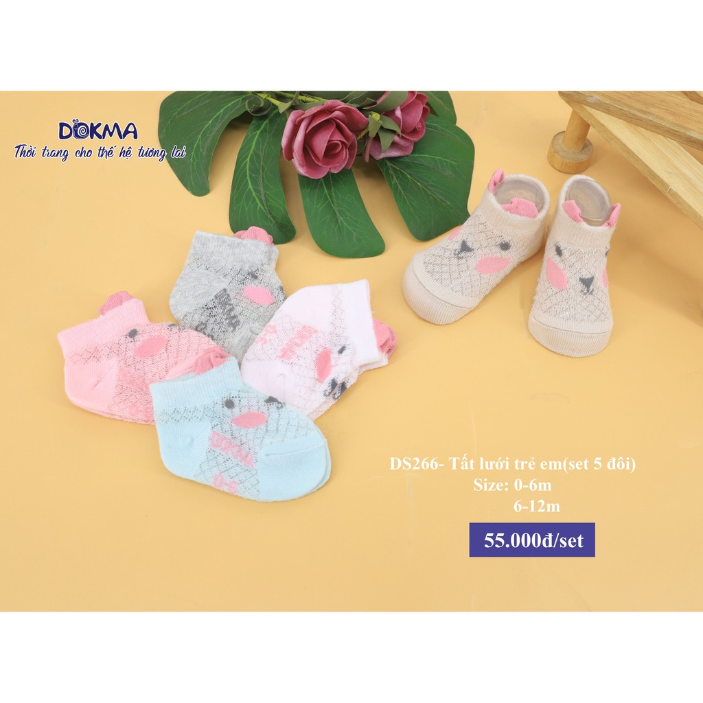 Set 5 đôi tất lưới Dokma hè cho bé (0-3T)