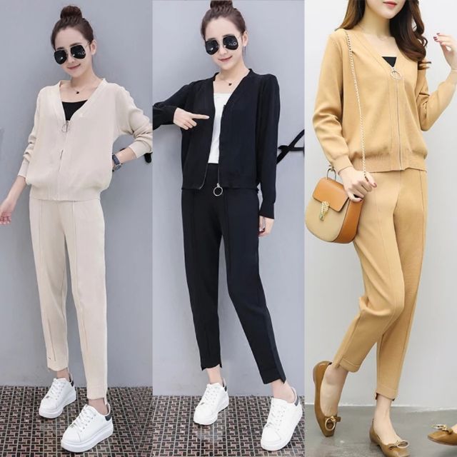 Bộ len quần baggy hàng nhập