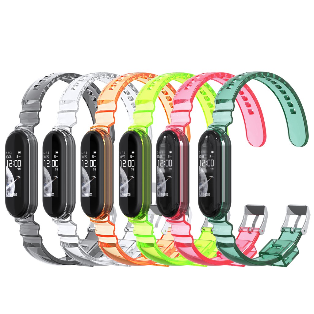 Dây đeo silicon trong suốt thay thế cho đồng hồ Xiaomi Mi Band 6 / 5 / Mi Band 4 / 3 / 5