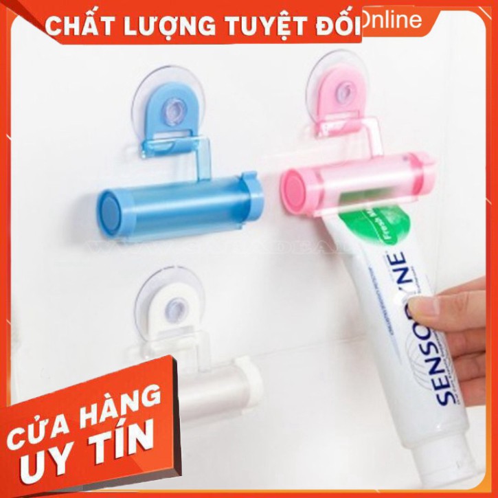 Dụng Cụ Kẹp Kem Đánh Răng Kèm Móc Hít Tường Tiện Lợi