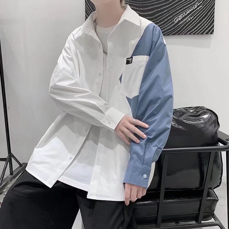 Áo sơ mi nam tay dài dáng rộng thiết kế mới thời trang Hàn Quốc 2022