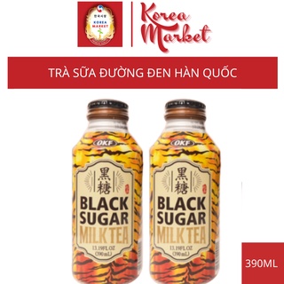 Trà sữa đường đen OKF Hàn Quốc, trà sữa đường đen pha sẵn Black Milktea chai 390ml ( 1 chai)