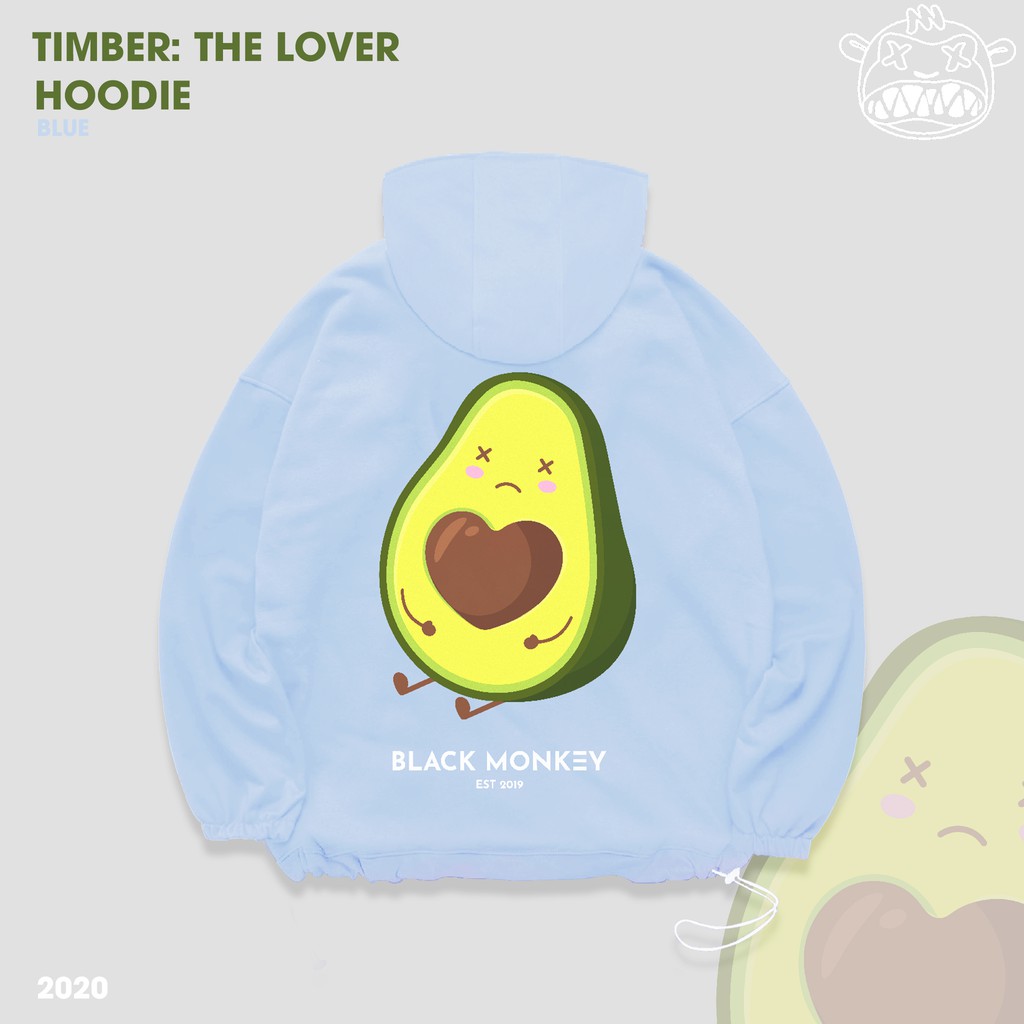 [TẶNG TÚI TOTE] Áo Hoodie Bơ Black Monkey - Timber: The Lover Màu Xanh Dương