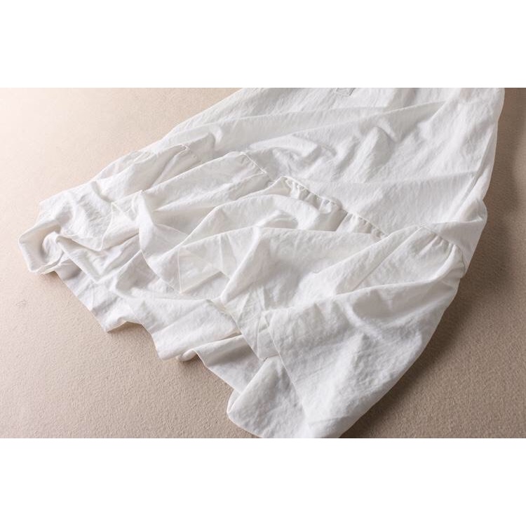 Đầm suông linen tay ngắn trẻ trung, chất vải linen mềm mát, thời trang phong cách Nhật Bản Da80