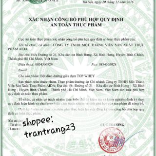 Sữa bột dinh dưỡng top whey gold