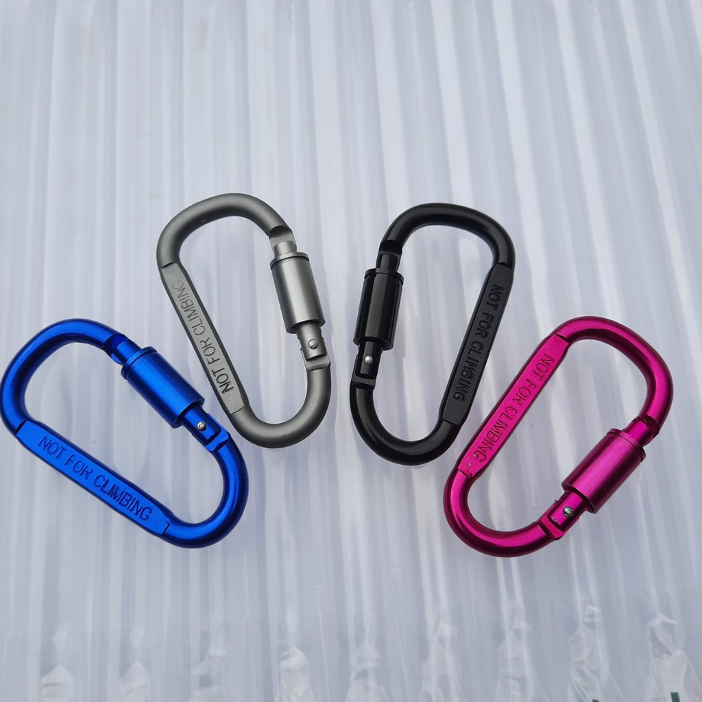 Nhiều Màu] Móc D Carabiner  Có Ten Vặng - Nhôm Siêu Nhẹ