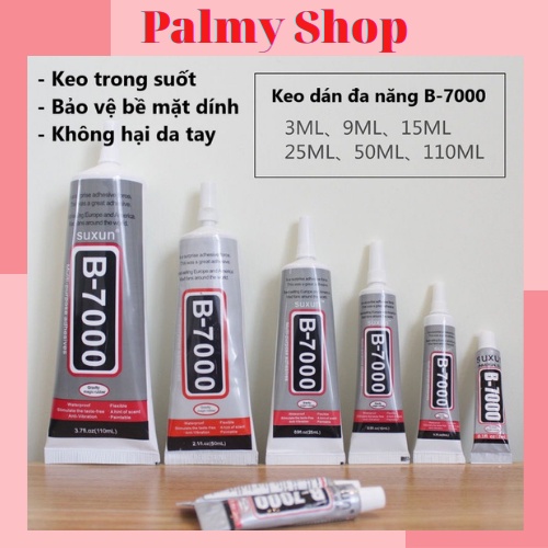 Keo dán màn hình điện thoại B7000 dung tích 15ml, 25ml, 50ml, 110ml siêu dính, dán gioăng, cảm ứng điện thoại, đồ nhựa