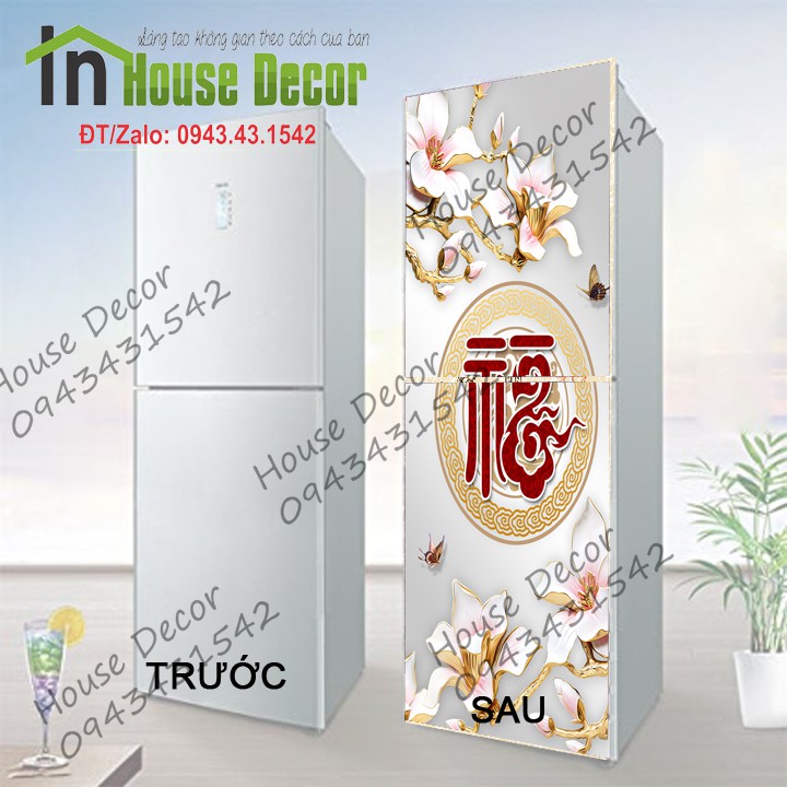 Miếng dán Tủ lạnh - Dày dặn, Chống thấm nước - Decal dán Tủ lạnh, Máy giặt nhiều Kích cỡ - Màu sắc Đẹp