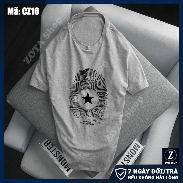 Áo thun nam tay ngắn cổ tròn in Vân Tay Ngôi Sao chất thun 4 chiều mịn mát CZ16 | BigBuy360 - bigbuy360.vn