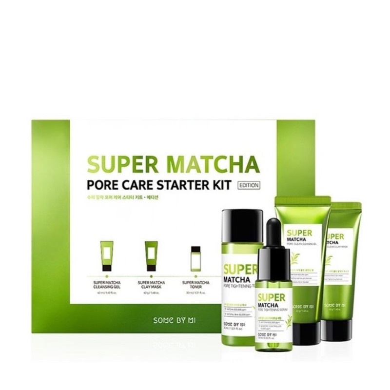 Bộ Sản Phẩm Se Khít Lỗ Chân Lông Some By Mi Super Matcha Pore Care Starter Kit Chính Hãng