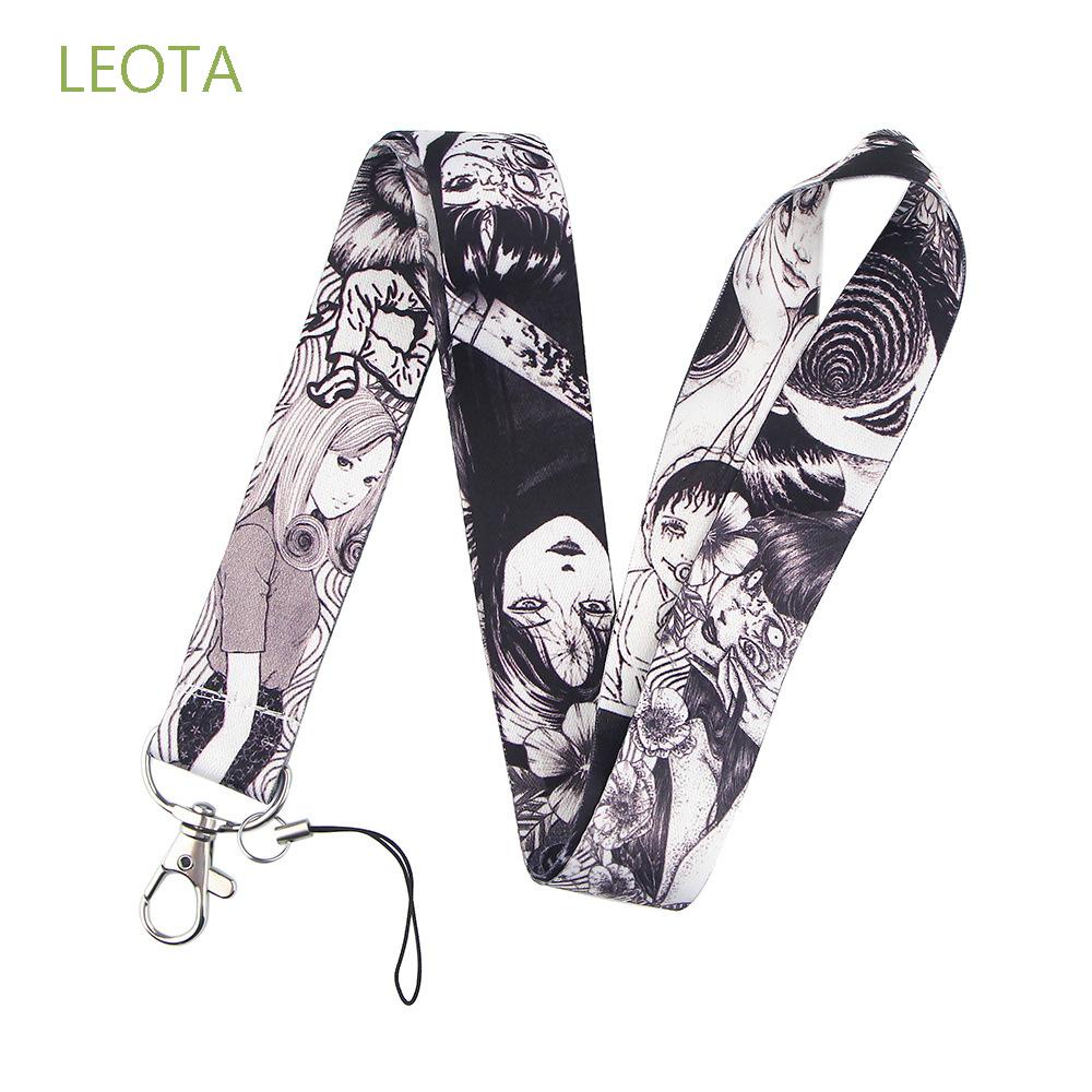 LEOTA Special Junji Ito Name Tag Holder Hanging Rope Junji Ito Anime Lanyard Phone Accessories Key Ring Holder Cellphone Straps Camera Mobile for key ID Card Badge Holder Neck Strap