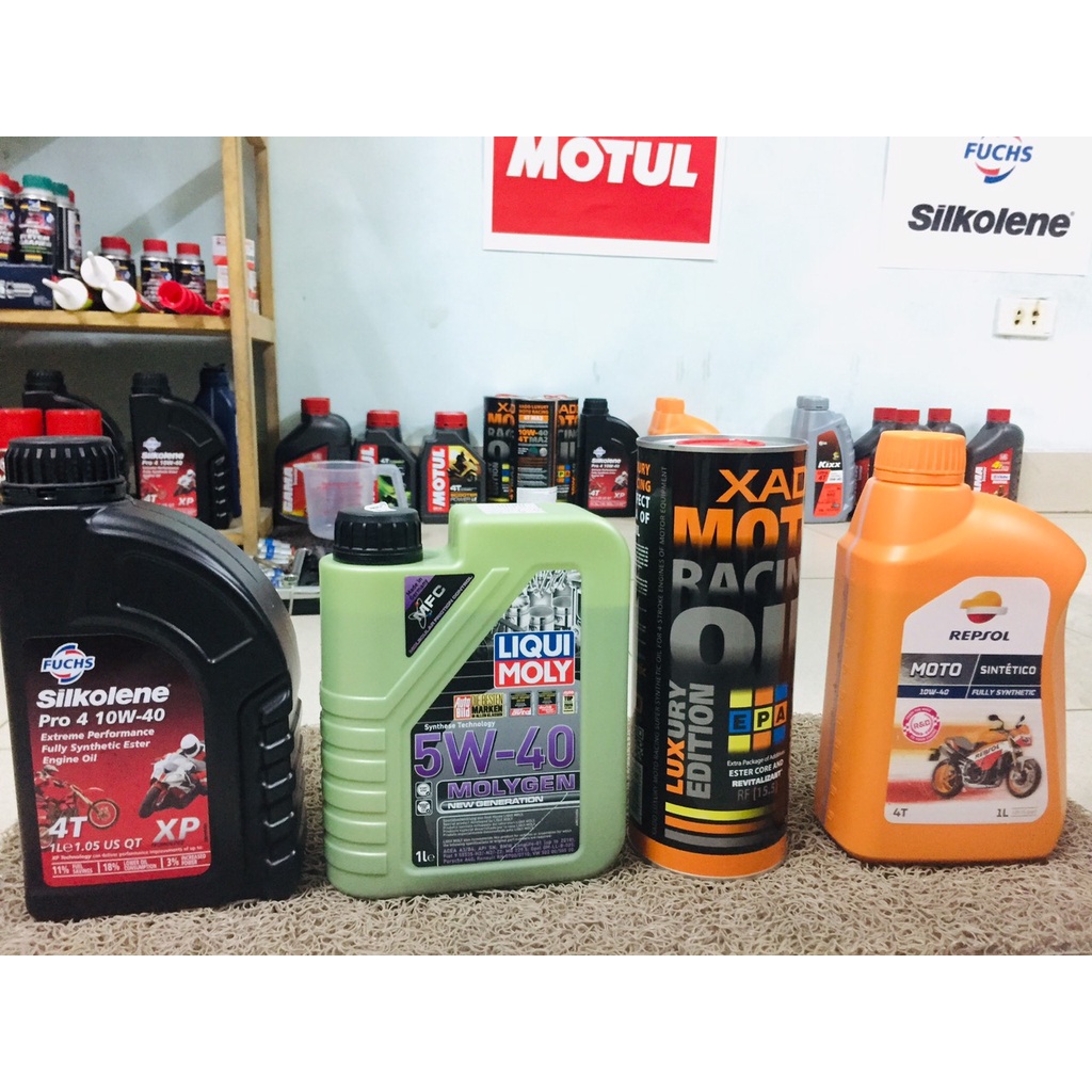 COMBO NHỚT LIQUI MOLYGEN 5W30, 5W40 VÀ NHỚT LÁP MOTUL SCOOTER GEAR PLUS DÀNH CHO XE MÁY TAY GA