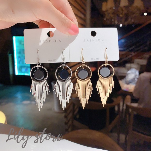 Bông Tai Nữ Tua Rua Dáng Dài Hot Trend