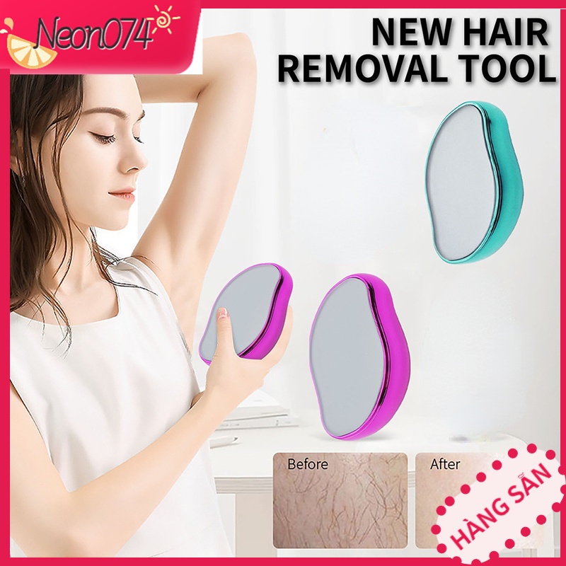 Neon074 Dụng Cụ Tẩy Lông Không Đau Bằng Tinh Thể - Máy cạo lông vật lý an toàn có thể tái sử dụng cho cơ cánh tay chân