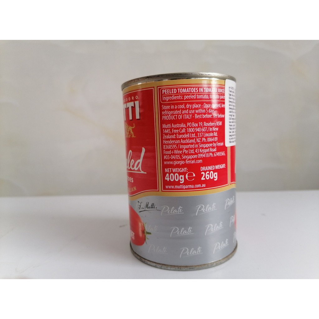 [400g – Peeled] Cà chua bóc vỏ [Italia] MUTTI Peeled Tomatoes (bph-hk)