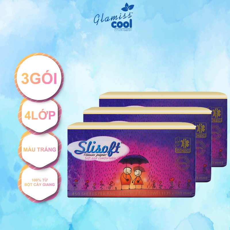 Combo 3 giấy rút đa năng cao cấp Slisoft Vàng siêu dai, mềm mịn an toàn cho sức khỏe
