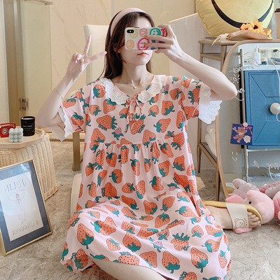 Váy ngủ tay ngắn dễ thương cao cấp