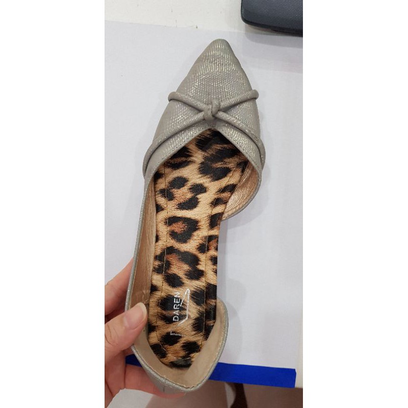 Giày bệt xám lót da beo size 37