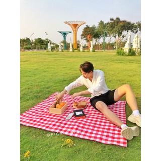 Thảm picnic caro Đỏ handmade