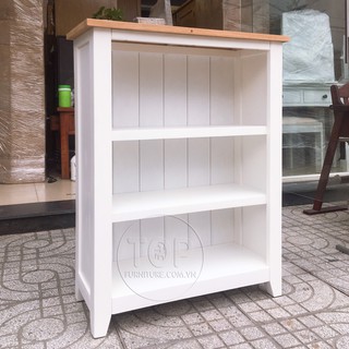 Kệ sách 3 tầng màu trắng đỉnh sồi JULIAN-BC70