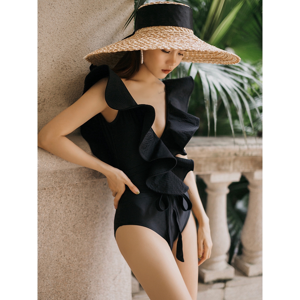 Đồ Bơi Một Mảnh Màu Trơn Thời Trang Vintage Cho Nữ