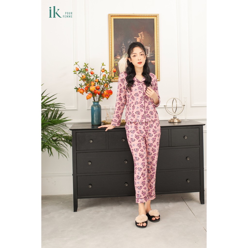 Bộ mặc nhà IK Pijama áo dài tay quần dài cotton 0171 Giá 698.000đ