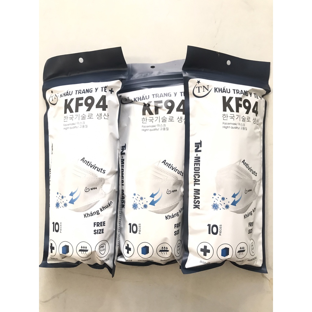 Khẩu trang 4 Lớp KF94 Chống Bụi Mịn Hàng Cao Cấp - Gói 10 Chiếc