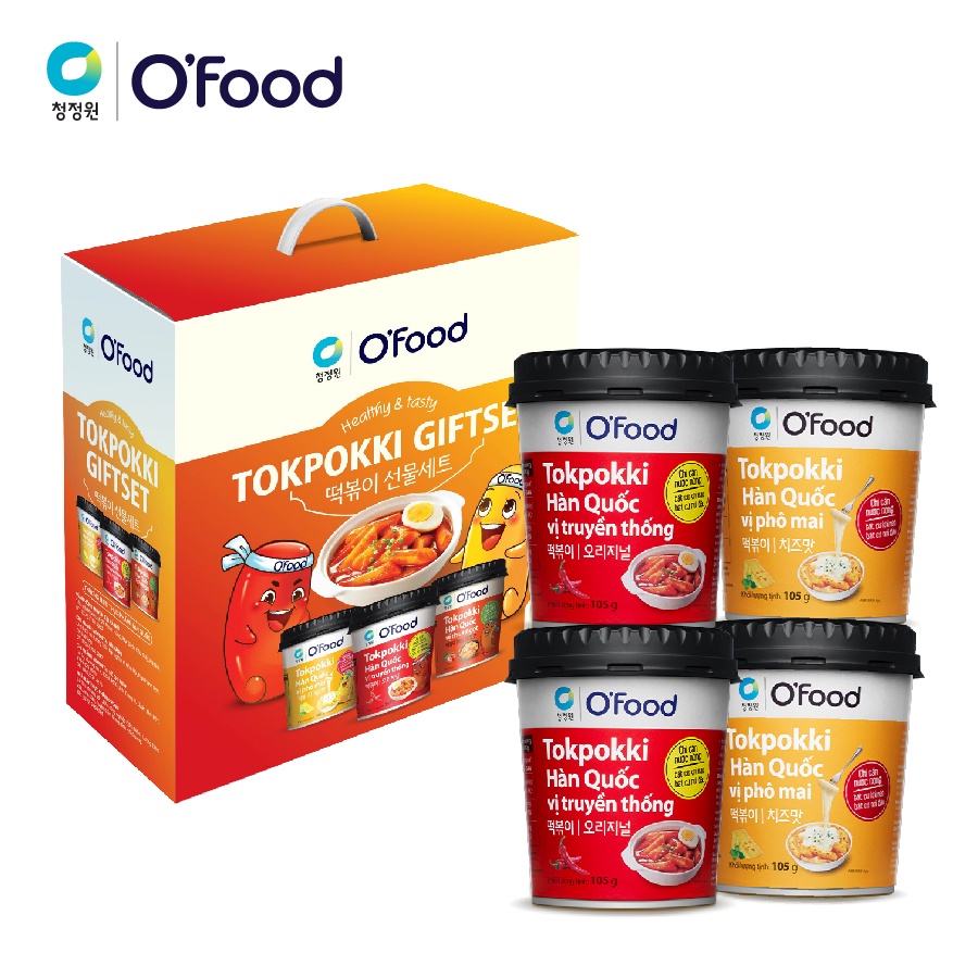 HỘP QUÀ 4 hộp tokbokki O'food 105g các vị