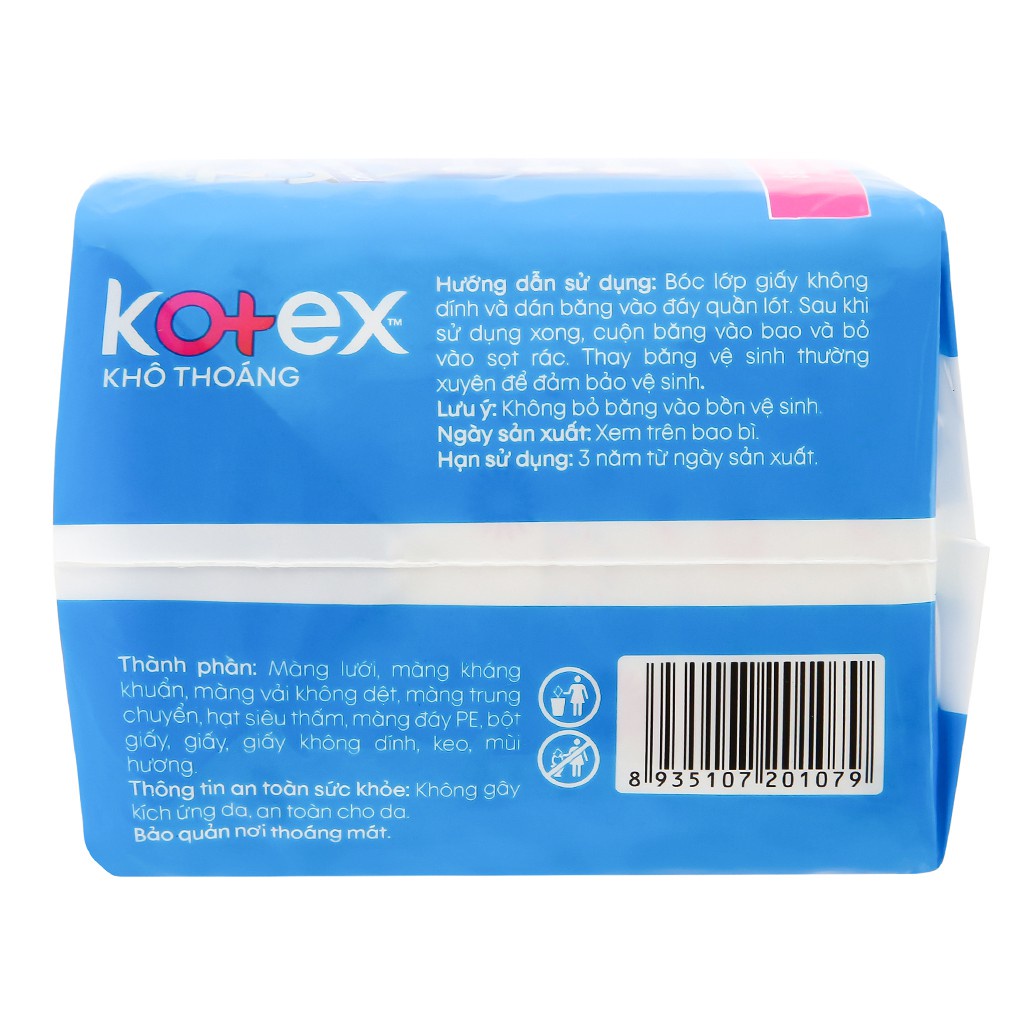 Băng vệ sinh Kotex khô thoáng siêu mỏng cánh 23cm (16 miếng)